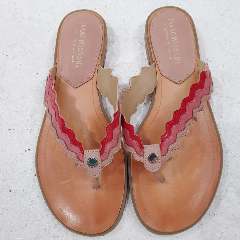ISAAC MIZRAHI LEATHER GINA THONG SANDAL